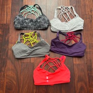Lot of 5 Lululemon free to be wild bra Size 8